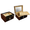 The Berkeley II 100 Count Cigar Humidor w/ Glass Top & Black Hygrometer